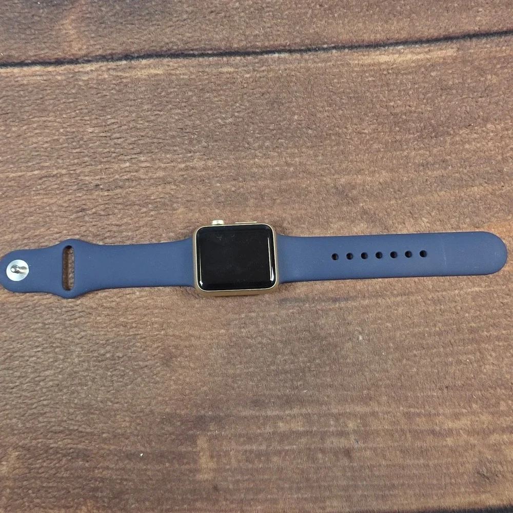 Apple Watch Sport 1st Gen 38mm Gold Aluminum Midnight Blue Excellent 7000 Series